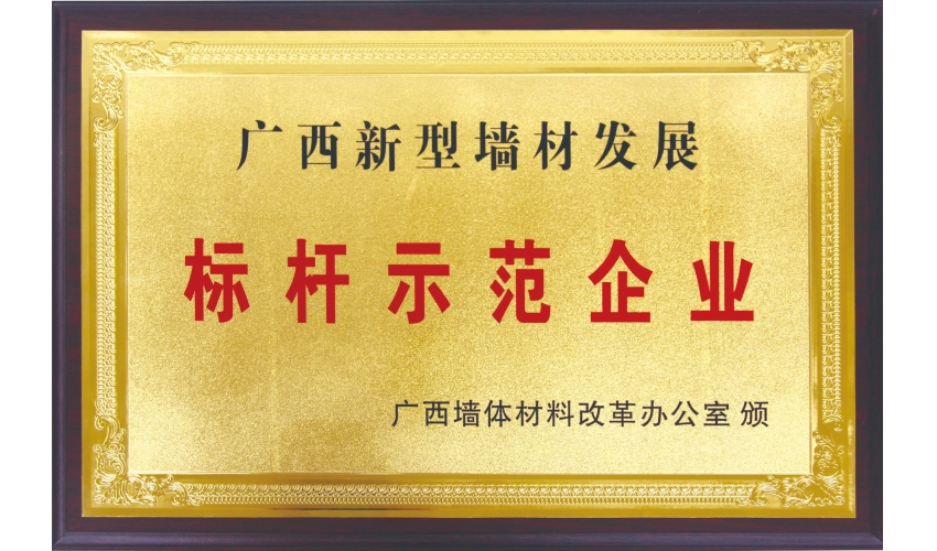 廣西新型墻材發(fā)展標桿示范企業(yè)